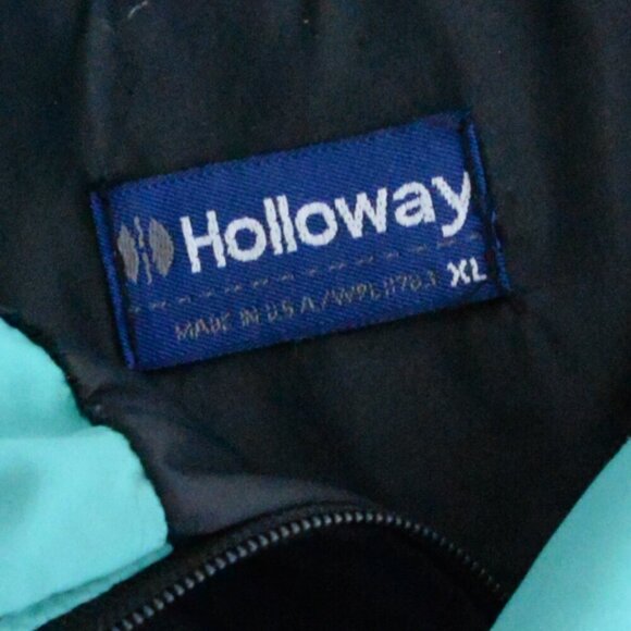 Vintage 90S Halloway Black Teal Zip Up Windbreaker Nautical Jacket XL - Picture 5 of 9